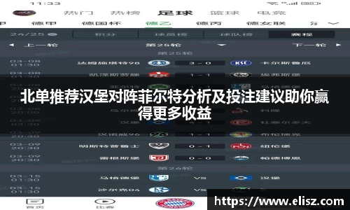 北单推荐汉堡对阵菲尔特分析及投注建议助你赢得更多收益